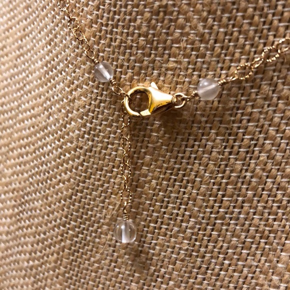 Dainty Herkimer diamond on gold filled chain - Picture 3 of 5